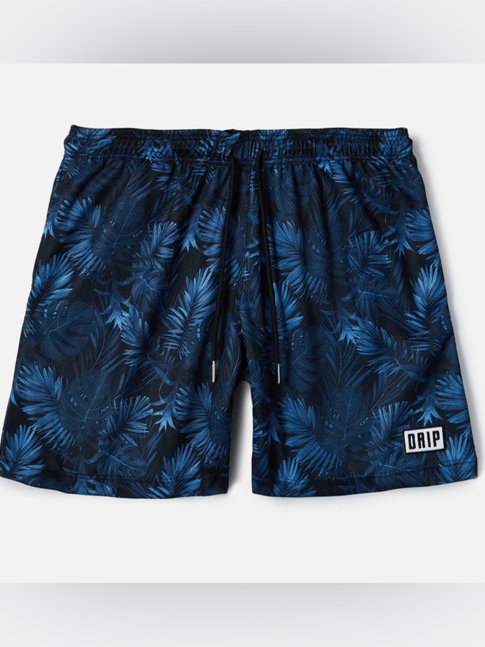 DRIP Blue Palm-Print Mesh Shorts YM